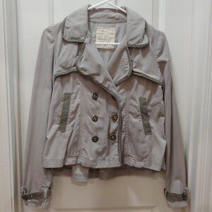 FREE PEOPLE Women's Size 0 Light Gray Trench Jacket